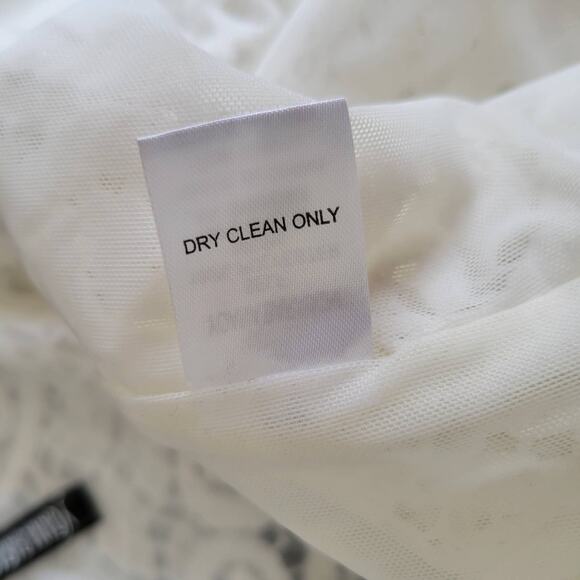 Yoana Baraschi White Lace Jacket Cropped Semi Sheer Scalloped Women 8 - Picture 12 of 14